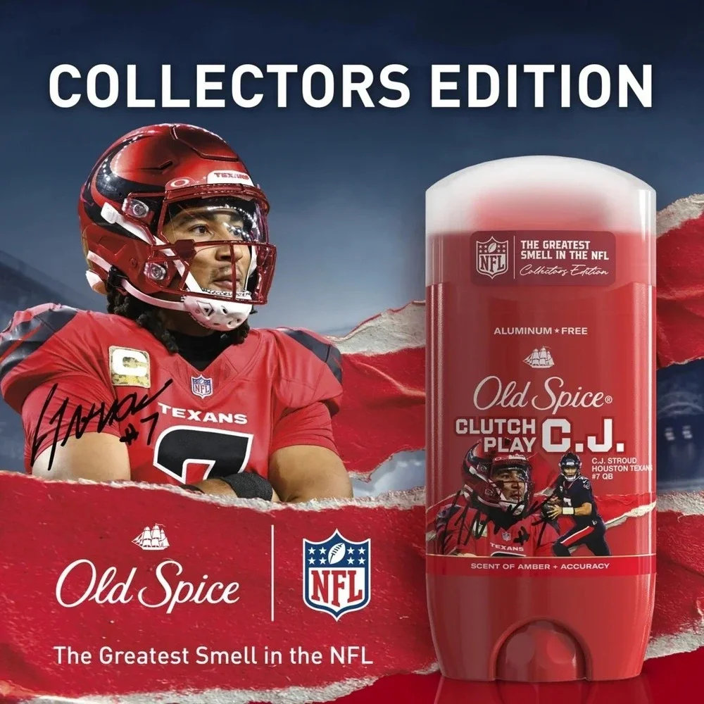 Old Spice C.J. NFL Collection Mens Aluminum Free Deodorant Amber Scent 3oz(2 Pk)